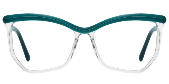 PF2161 Green-Transparent eyeglass frame