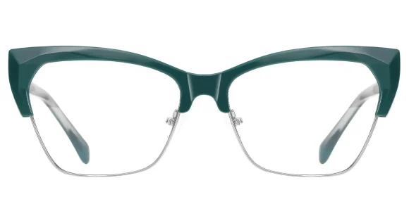 PF2180 Green-Silver eyeglass frame