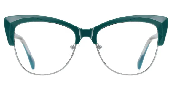 PF2181 Green-Silver eyeglass frame