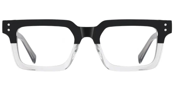 PF2192 Black-Transparent eyeglass frame