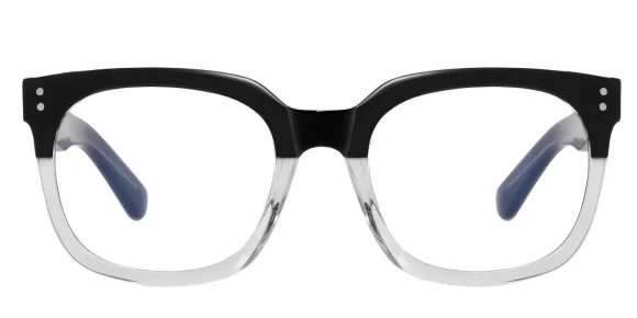 PF2124 Black-Transparent eyeglass frame