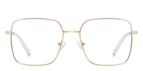PF3059 Gold-Coffee-White eyeglass frame