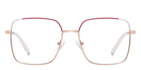 PF3059 Rose-Gold-Red-White eyeglass frame