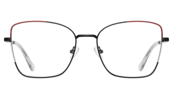 PF3062 Black-Red-White eyeglass frame