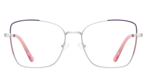 PF3062 Silver-Purple-Pink eyeglass frame
