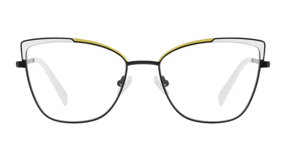 PF3104 White-Yellow eyeglass frame