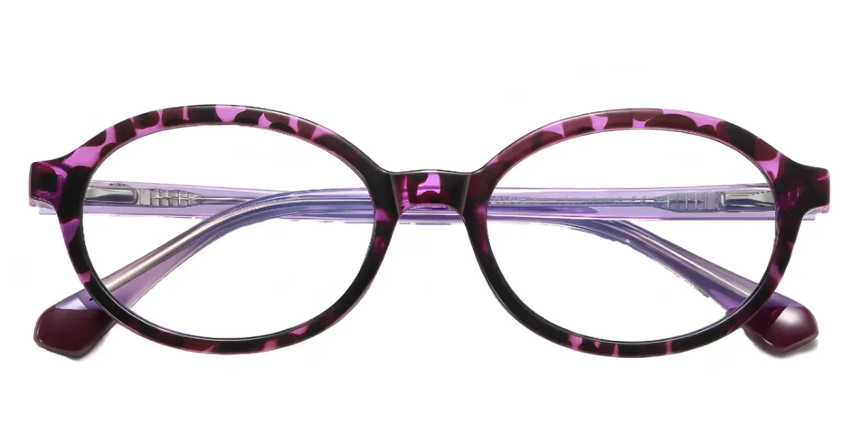 Liizbeett Purple Leopard Print Glasses 0