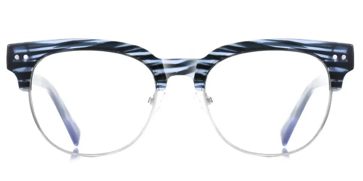 PF2204 Blue Floral-Silver Glasses 0