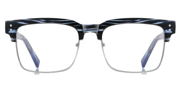 PF2205 Blue Floral-Silver eyeglass frame