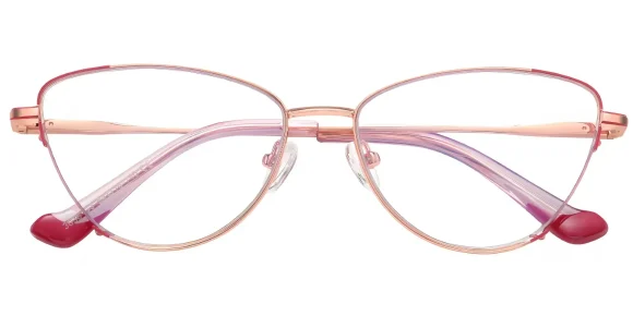 PF3030 Rose Gold-Red eyeglass frame
