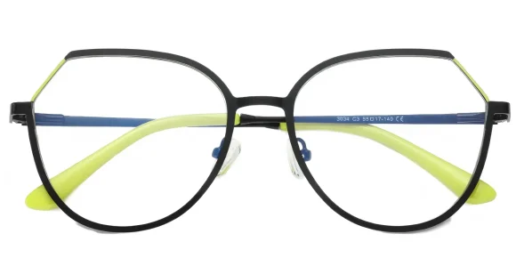 PF3034 Black-Yellow eyeglass frame