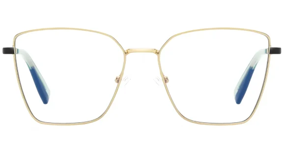 PF3051 Gold-B-Green eyeglass frame