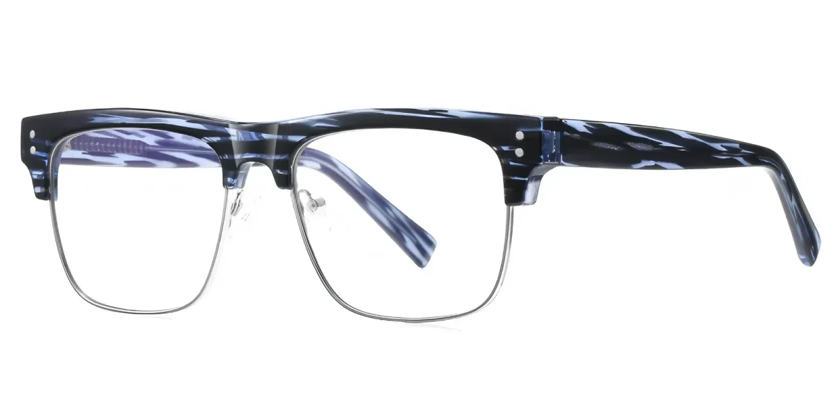 PF2203 Blue Floral-Silver Glasses 1
