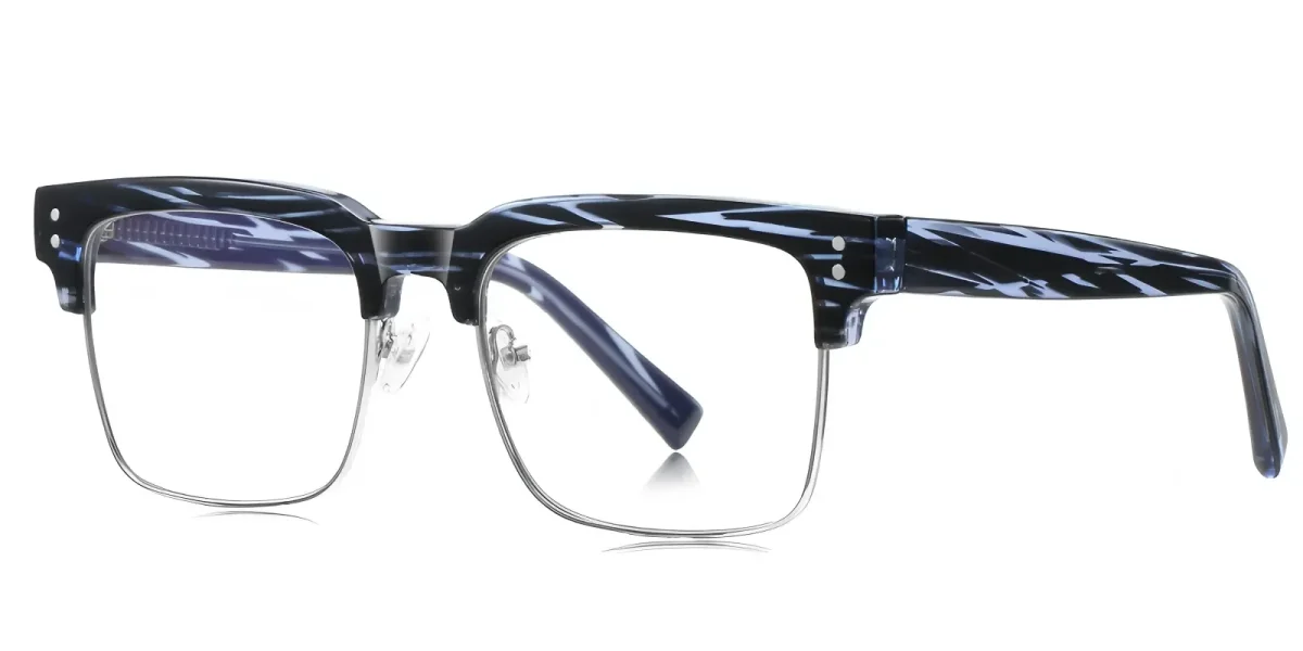 PF2205 Blue Floral-Silver Glasses 1