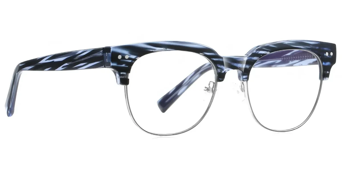 PF2204 Blue Floral-Silver Glasses 2