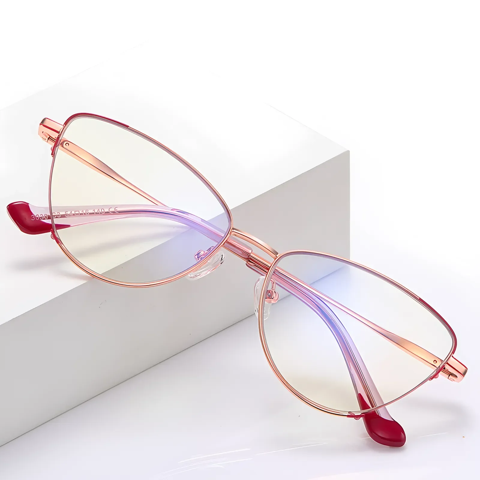 PF3030 Rose Gold-Red Glasses 5