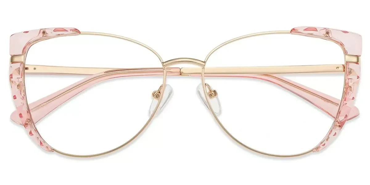XY8024  Gold, Pink, Clear Glasses 0