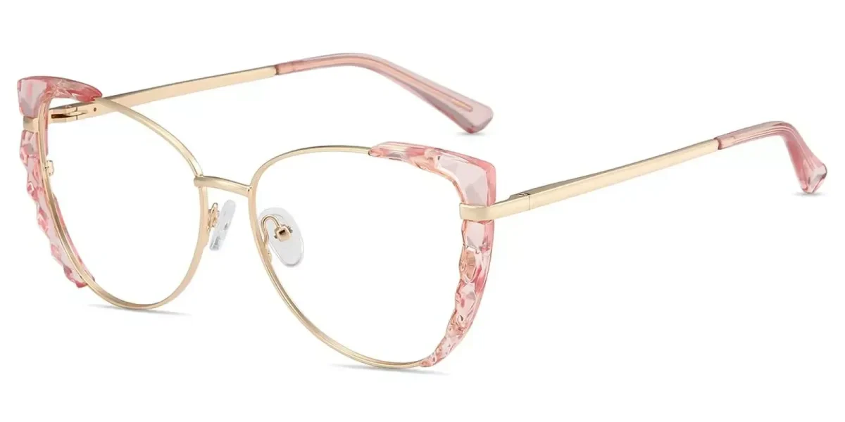 XY8024  Gold, Pink, Clear Glasses 1