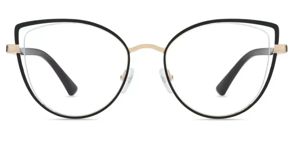XY8022 Black, Gold eyeglass frame