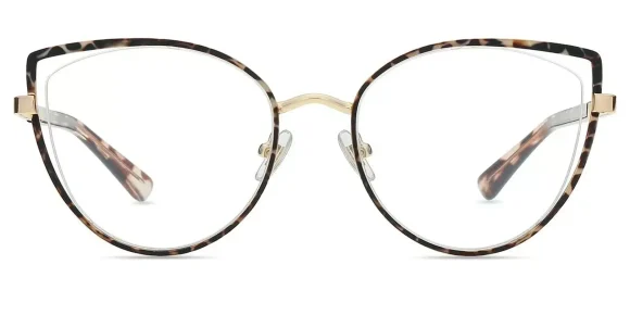 XY8022 Pattern, Gold eyeglass frame