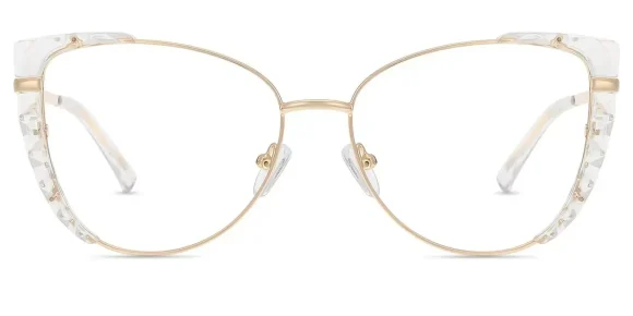XY8024 Gold, Clear eyeglass frame