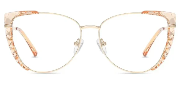 XY8024 Gold, Orange eyeglass frame