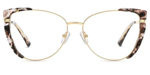 XY8024  Gold, Pattern eyeglass frame