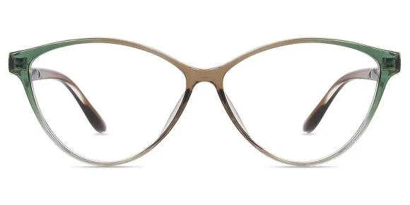 XY8033 Brown, Green eyeglass frame