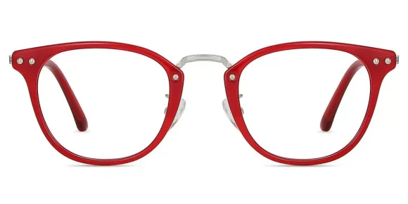 XY8035 Red, Silver eyeglass frame