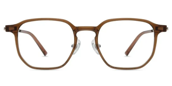 XY8036 Brown, Clear eyeglass frame