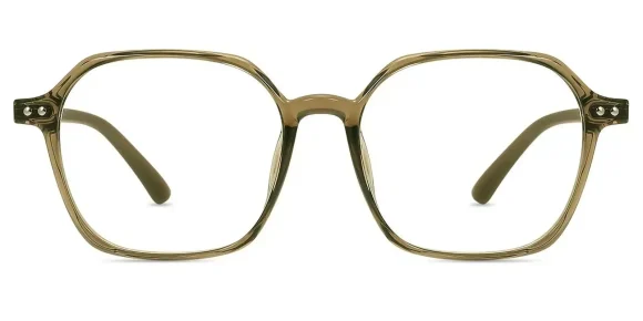 XY8042 Green, Clear eyeglass frame