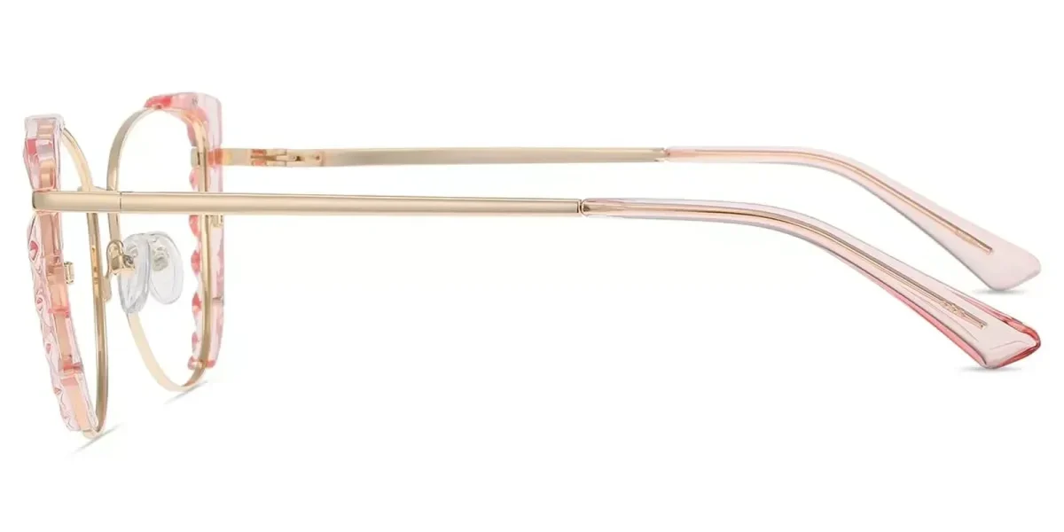 XY8024  Gold, Pink, Clear Glasses 3